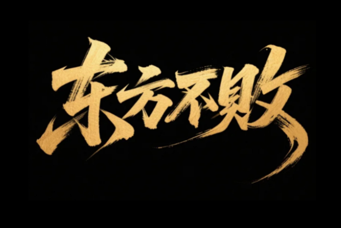 “东方不败”艺术字体设计，要求毛笔手写...