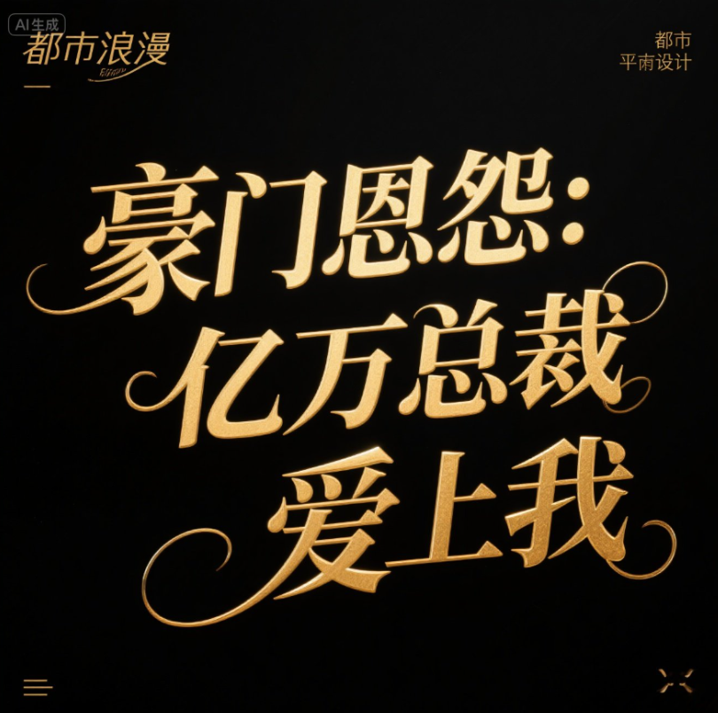 奢华鎏金字"豪门恩怨：亿万总裁爱上我"...