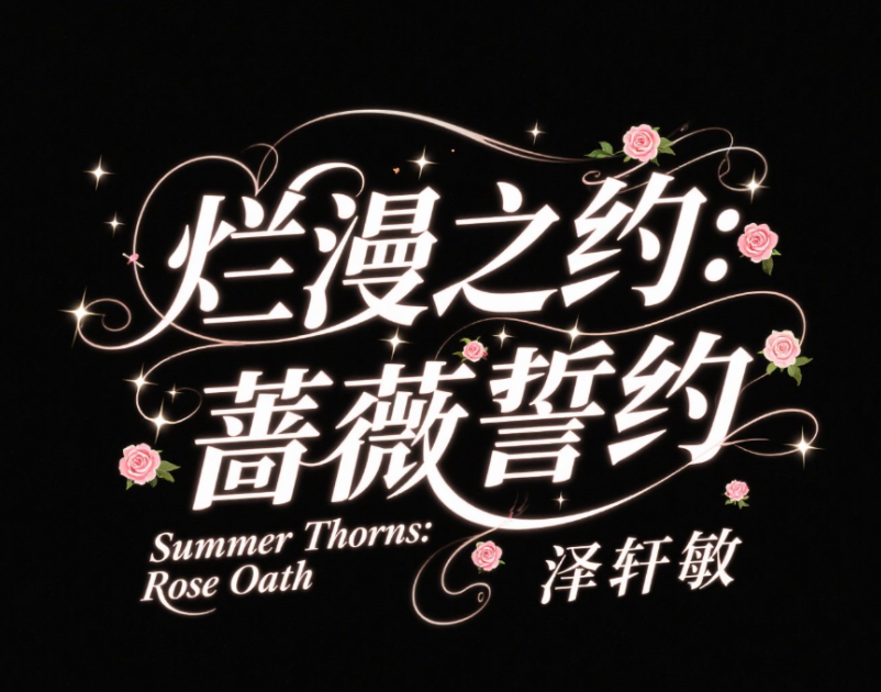 黑色背景，设计一款梦幻优雅风格的字体...