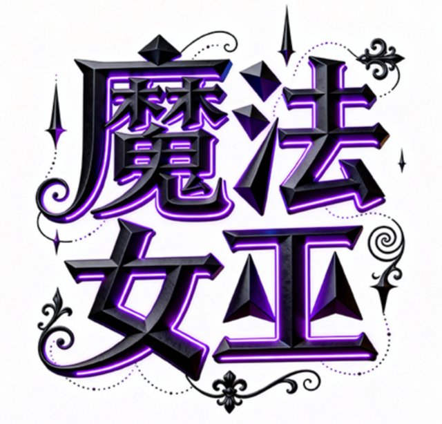 3D立体字文字设计：“魔法女巫” ，西方魔...