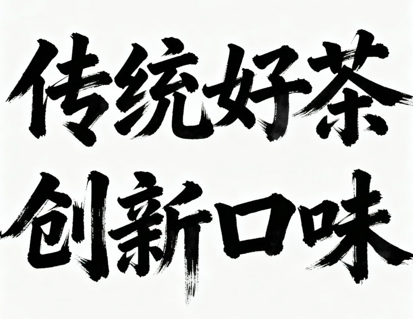 艺术书法汉字“传统好茶 创新口味”，字体...