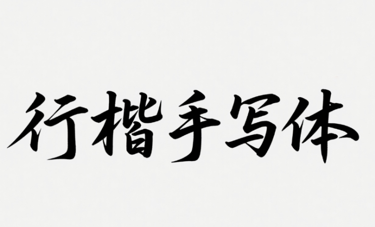 醒目的中文艺术字“行楷手写体”，字体为...