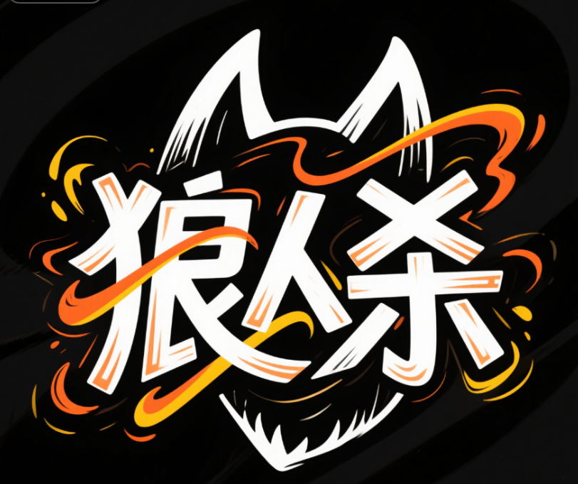 矢量插画，标志，黑色背景，白色字，创...