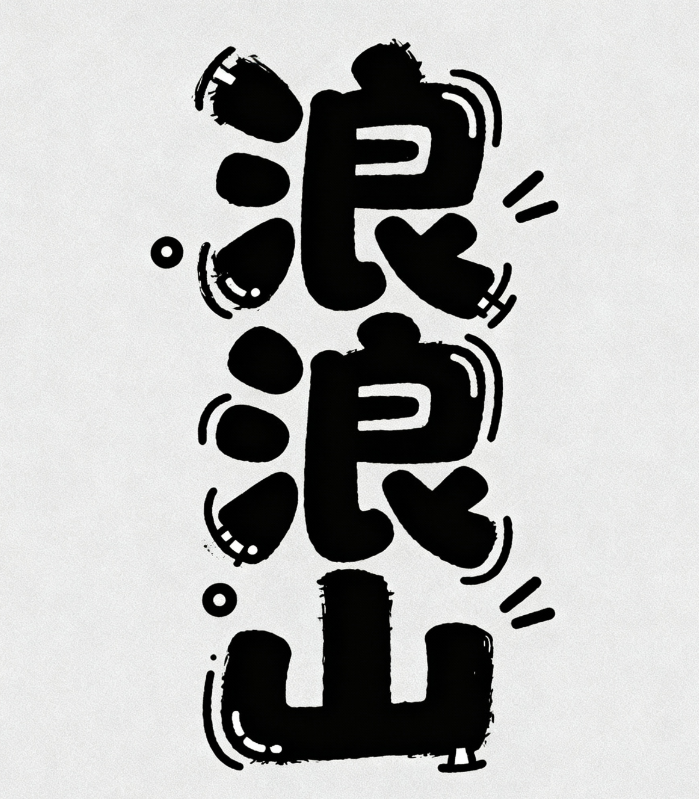 浅灰色哑光背景，垂直紧凑堆叠的手绘涂...