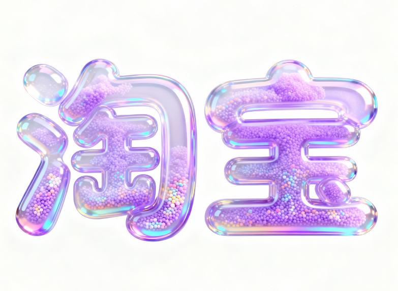 立体泡泡字体，字体:“淘宝”，3D立体字，...