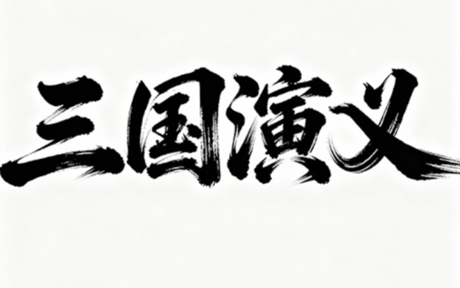 书法字体海报“三国演义”，草书字体狂野...
