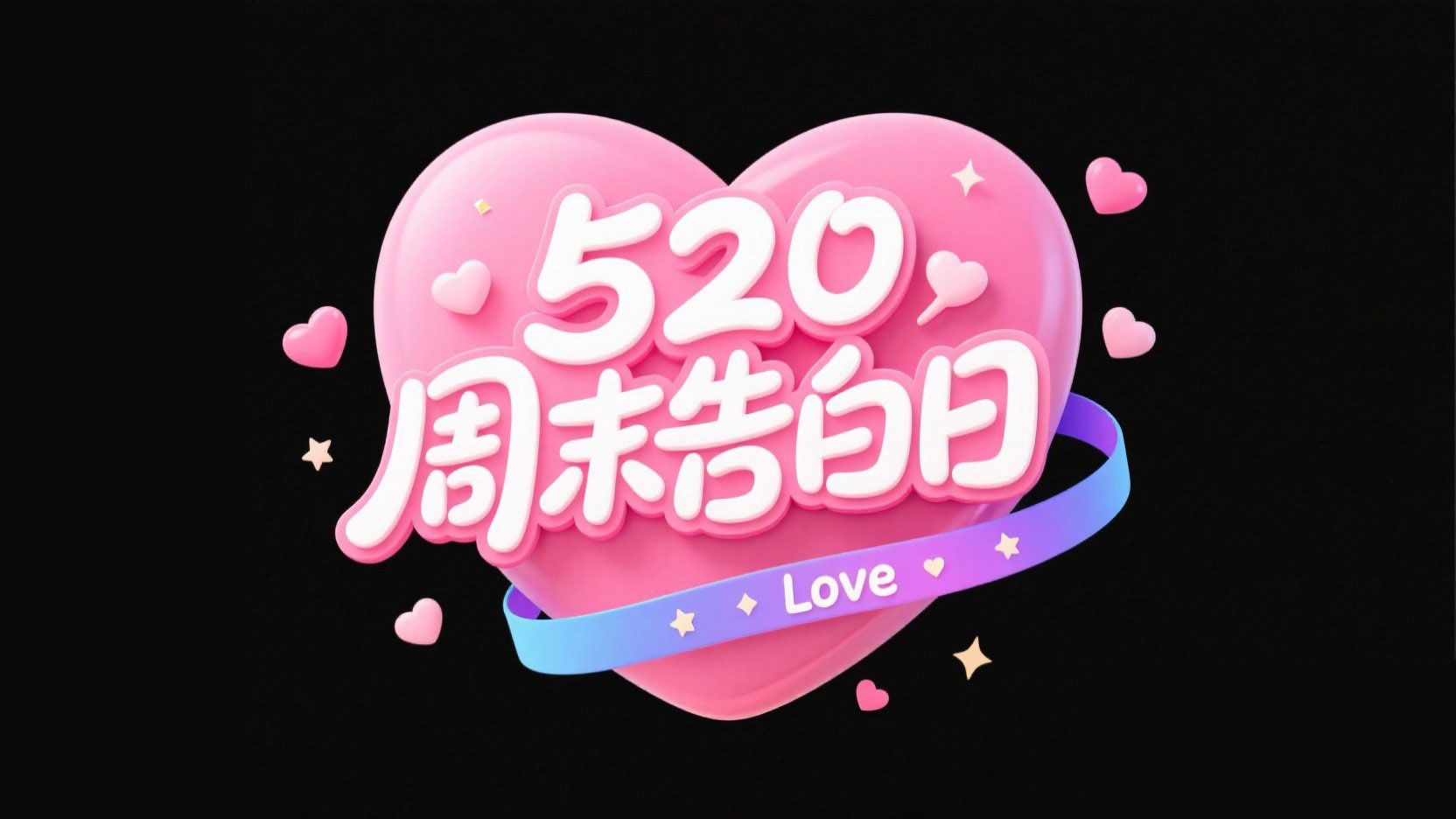 创作一个情人节主题的标题，文字为 “520...