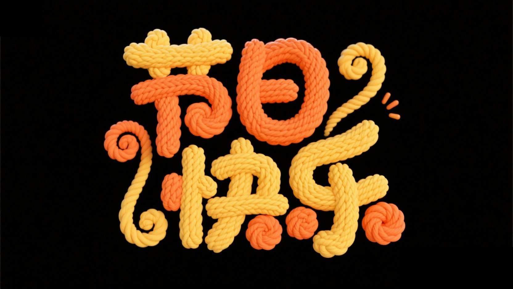 黑底彩字，字体设计“节日快乐”，字体圆...