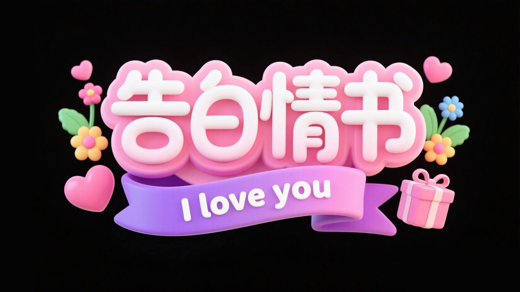 创作一个3D立体软胶风格标题，字体设计“...
