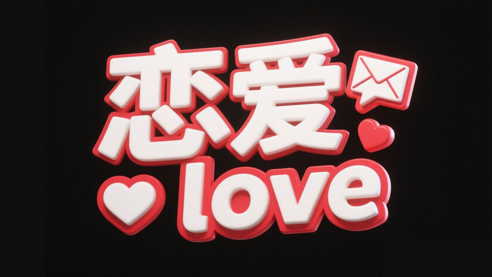 创作一个恋爱类创意标题，字体设计“恋爱...