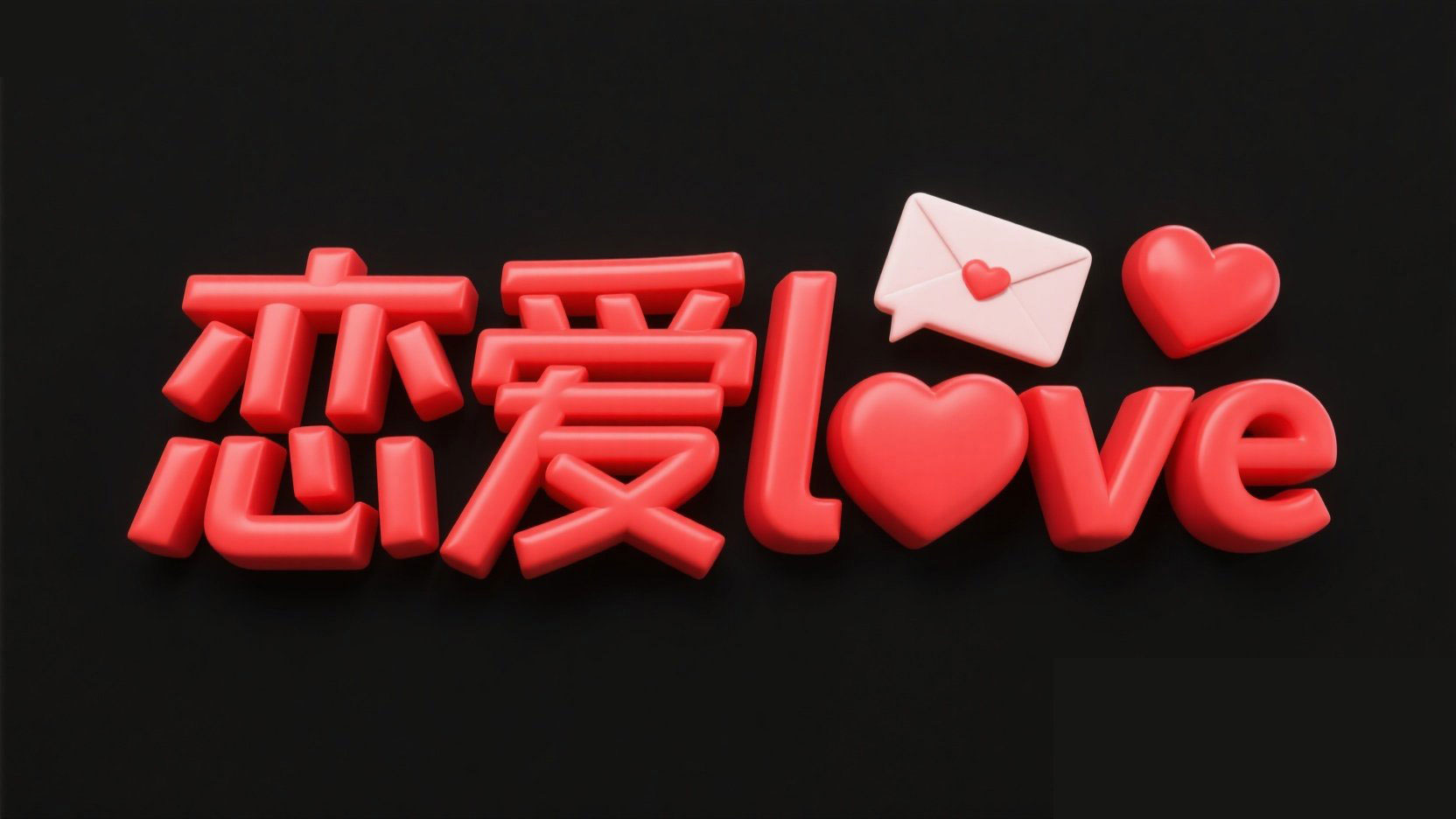 创作一个恋爱类创意标题，字体设计“恋爱...