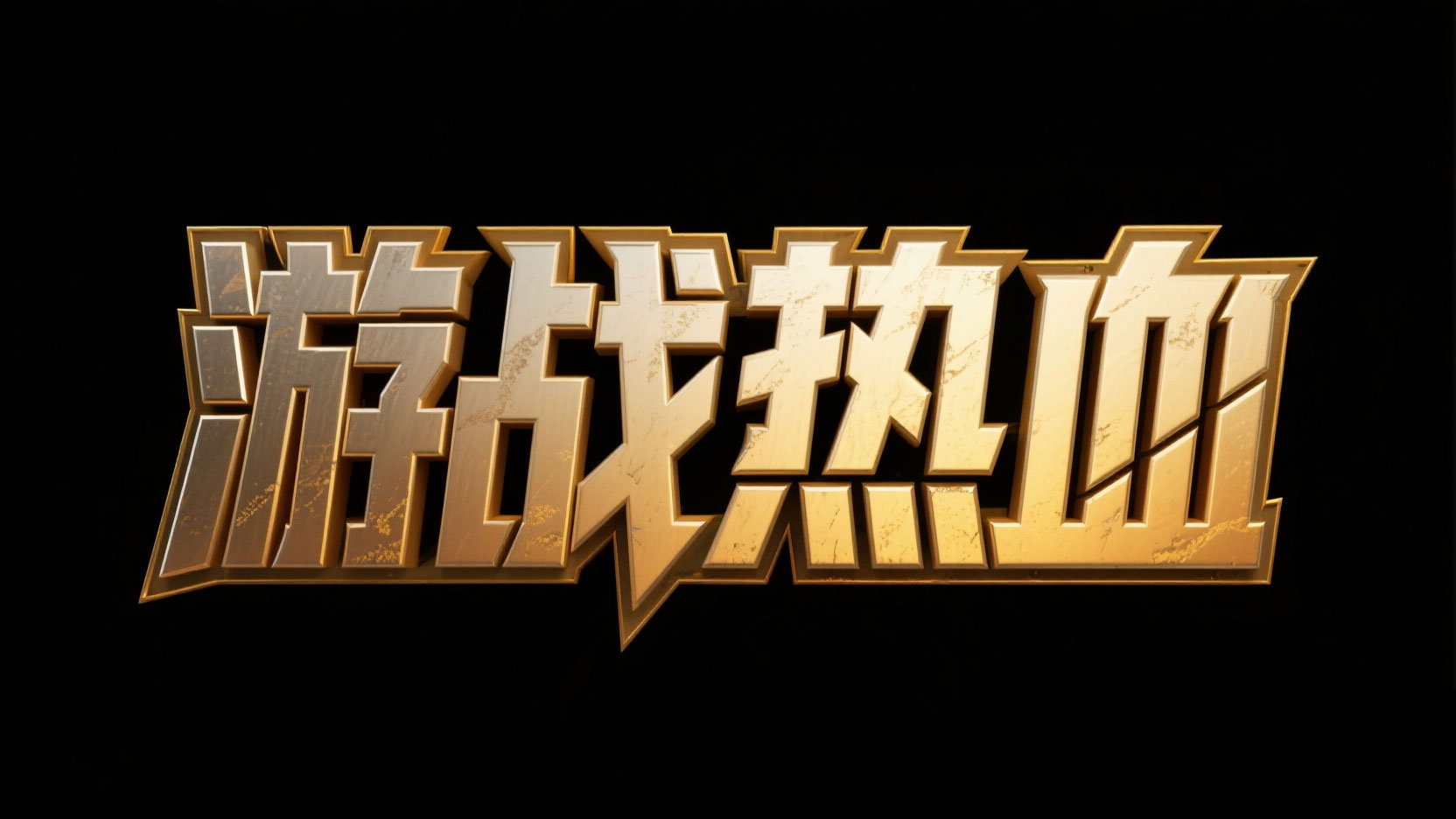 创作一个3D立体金属风格标题“游战热血”...