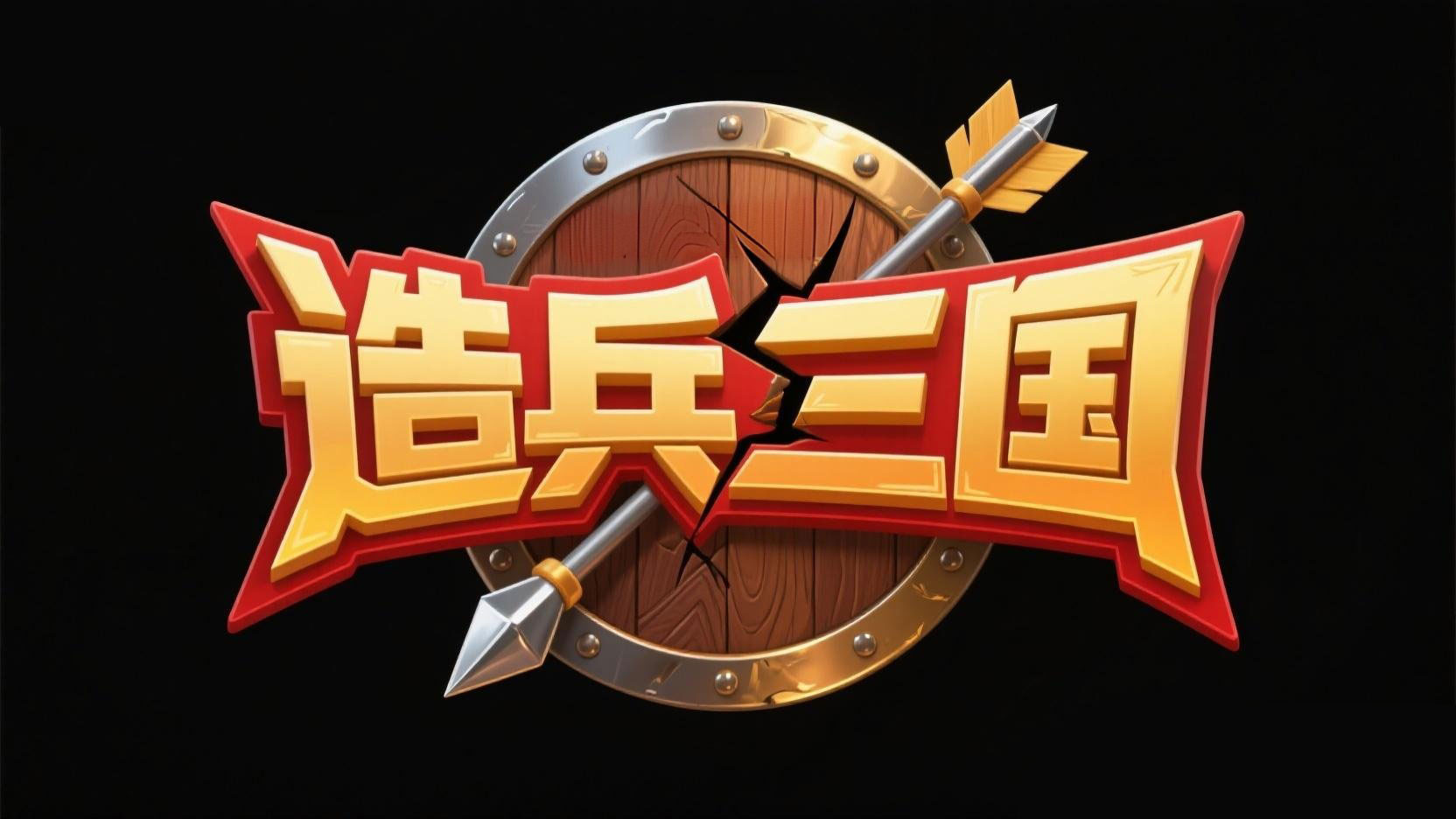 创作一个热血游戏主题艺术字 “造兵三国”...