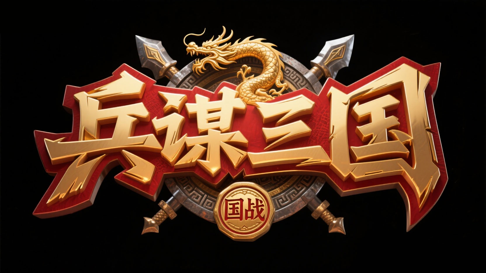 创作一个3D 立体金属艺术风格“兵谋三国”...