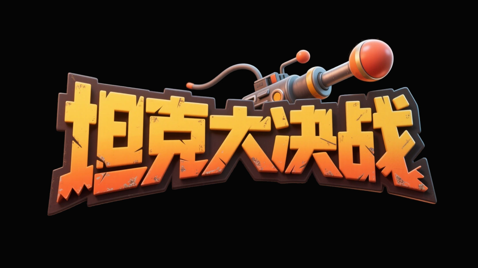 创作一个Q 版竞技塑胶玩具风艺术字“坦克...