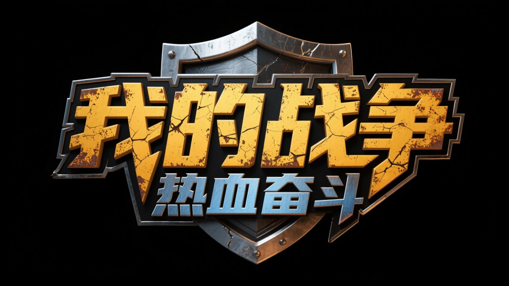 创作一个军事硬核金属徽章风艺术字“我的...