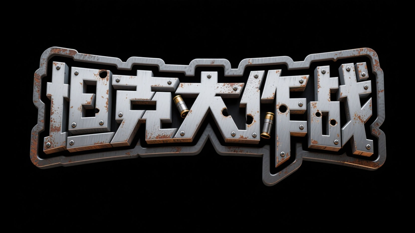创作一个军事硬核机械风艺术字“坦克大作...